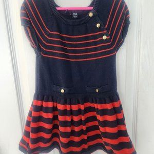 Janie and Jack Blue and Red Striped Dress 18-24m
